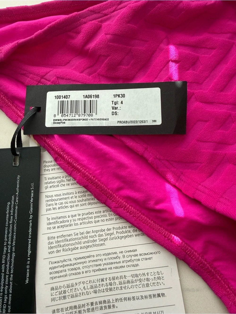 Versace Bright Fuchsia Tie-Side Bikini Bottom